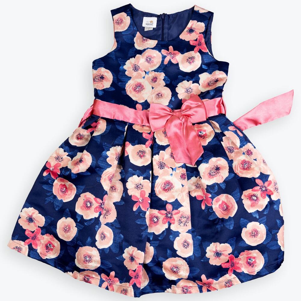 Special Editions Blue Pink Girls Floral Party Dress 7